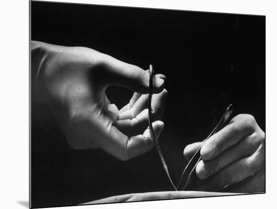 Skilled Hands of a Pediatric Surgeon at John Hopkins Hospital-null-Mounted Photographic Print