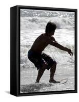 Skim Boarding-Karen Williams-Framed Stretched Canvas