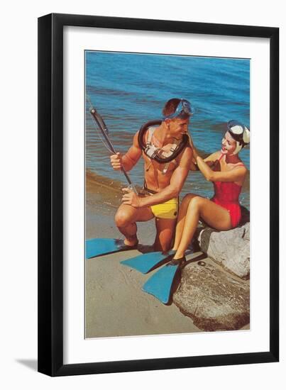 Skin Divers, Retro-null-Framed Art Print