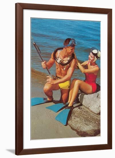 Skin Divers, Retro-null-Framed Art Print