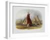 Skin Lodge of an Assiniboin Chief, Plate 16, Travels in the Interior of North America-Karl Bodmer-Framed Giclee Print