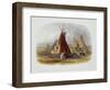 Skin Lodge of an Assiniboin Chief, Plate 16, Travels in the Interior of North America-Karl Bodmer-Framed Giclee Print