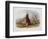 Skin Lodge of an Assiniboin Chief, Plate 16, Travels in the Interior of North America-Karl Bodmer-Framed Giclee Print