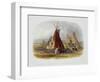 Skin Lodge of an Assiniboin Chief, Plate 16, Travels in the Interior of North America-Karl Bodmer-Framed Giclee Print