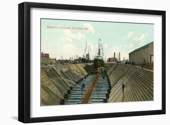 Skinner's Dry Dock, Baltmore-null-Framed Art Print