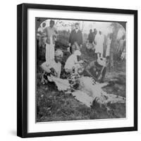 Skinning a Dead Tiger, Shoot of the Maharajah of Cooch Behar, India, C1900s-Underwood & Underwood-Framed Photographic Print