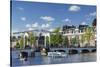 Skinny Bridge (Magere Brug) on Amstel River, Amsterdam, Netherlands-Ian Trower-Stretched Canvas
