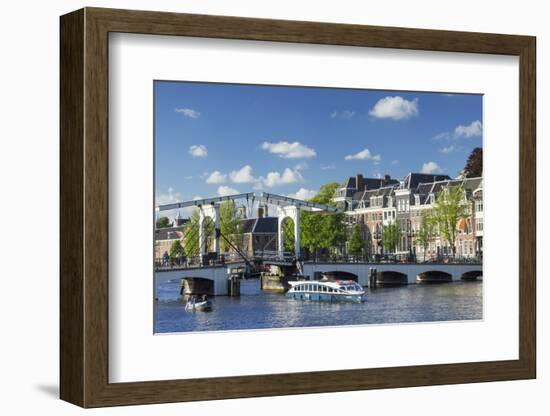 Skinny Bridge (Magere Brug) on Amstel River, Amsterdam, Netherlands-Ian Trower-Framed Photographic Print