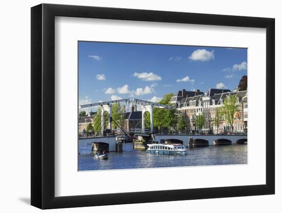 Skinny Bridge (Magere Brug) on Amstel River, Amsterdam, Netherlands-Ian Trower-Framed Photographic Print