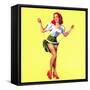 Skip It Pin-Up Caught in Jump Rope c1940s-Edward D'Ancona-Framed Stretched Canvas