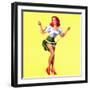 Skip It Pin-Up Caught in Jump Rope c1940s-Edward D'Ancona-Framed Art Print