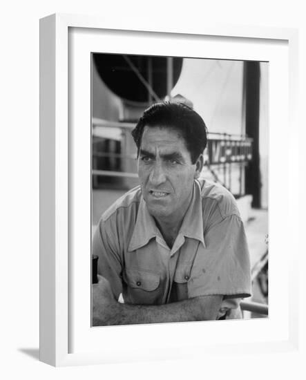 Skipper Jose De Burgana, Who Once Crossed Ocean in a Motorboat-Ralph Crane-Framed Photographic Print