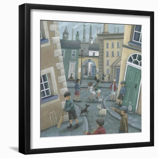 Skipping by the Green Door-Peter Adderley-Framed Art Print