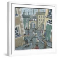 Skipping by the Green Door-Peter Adderley-Framed Art Print