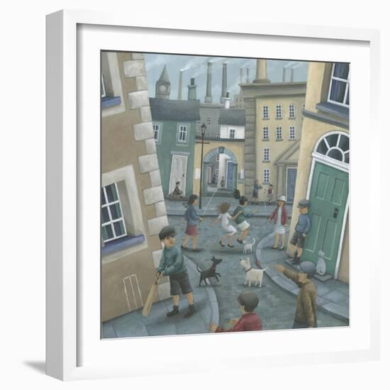 Skipping by the Green Door-Peter Adderley-Framed Art Print