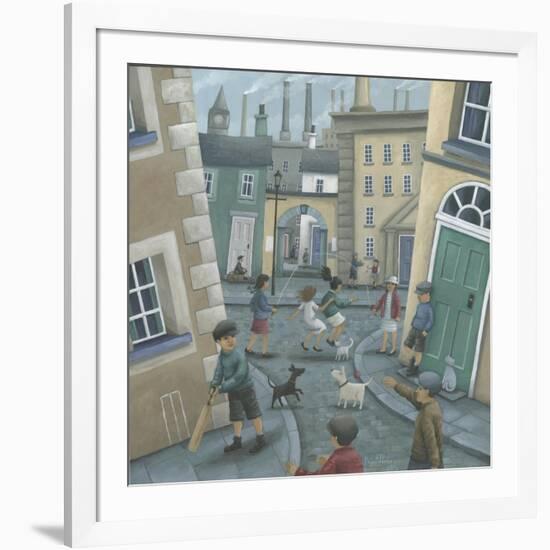 Skipping by the Green Door-Peter Adderley-Framed Art Print