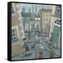 Skipping by the Green Door-Peter Adderley-Framed Stretched Canvas