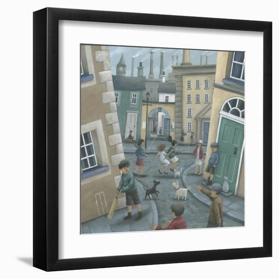 Skipping by the Green Door-Peter Adderley-Framed Art Print