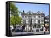 Skipton High Street and Library, Skipton, North Yorkshire, Yorkshire, England, United Kingdom-Mark Sunderland-Framed Stretched Canvas