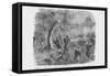 Skirmish Between Federal Pickets and Confederate Cavalry-Frank Leslie-Framed Stretched Canvas