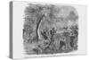Skirmish Between Federal Pickets and Confederate Cavalry-Frank Leslie-Stretched Canvas