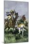 Skirmish Between Russian and Swedish Cavalry at the Battle of Poltava, c.1709-null-Mounted Giclee Print