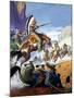 Skirmish Involving Indians and Soldiers-Severino Baraldi-Mounted Giclee Print