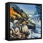 Skirmishes in the Snow-Gerry Wood-Framed Stretched Canvas