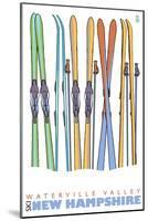 Skis in the Snow, Waterville Valley, New Hampshire-Lantern Press-Mounted Art Print