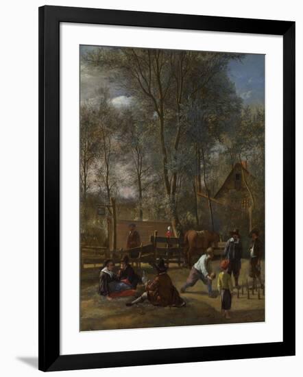 Skittle Players Outside an Inn, Ca 1663-Jan Havicksz Steen-Framed Giclee Print