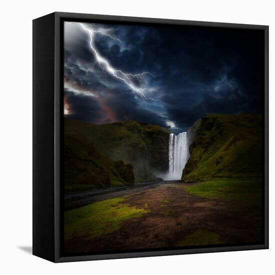 Skógafoss - Iceland-Philippe Sainte-Laudy-Framed Stretched Canvas