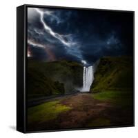 Skógafoss - Iceland-Philippe Sainte-Laudy-Framed Stretched Canvas