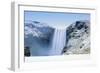 Skogafoss Waterfall in snow, Iceland, Polar Regions-Alex Robinson-Framed Photographic Print