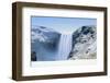 Skogafoss Waterfall in snow, Iceland, Polar Regions-Alex Robinson-Framed Photographic Print