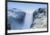 Skogafoss Waterfall in snow, Iceland, Polar Regions-Alex Robinson-Framed Photographic Print