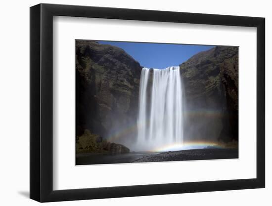 Skogafoss Waterfall with Double Rainbow, South Iceland, Iceland, Polar Regions-Lee Frost-Framed Photographic Print