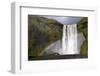 Skogafoss Waterfall with Rainbow in Summer Sunshine, South Coast, Iceland, Polar Regions-Peter Barritt-Framed Premium Photographic Print