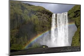 Skogafoss Waterfall with Rainbow in Summer Sunshine, South Coast, Iceland, Polar Regions-Peter Barritt-Mounted Photographic Print