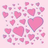 Vector Pink Hearts-skoo-Framed Stretched Canvas