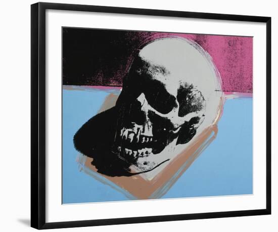 Skull, 1976 (white on blue and pink)-Andy Warhol-Framed Art Print