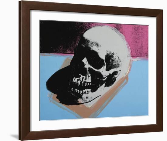 Skull, 1976 (white on blue and pink)-Andy Warhol-Framed Art Print