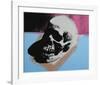 Skull, 1976 (white on blue and pink)-Andy Warhol-Framed Art Print