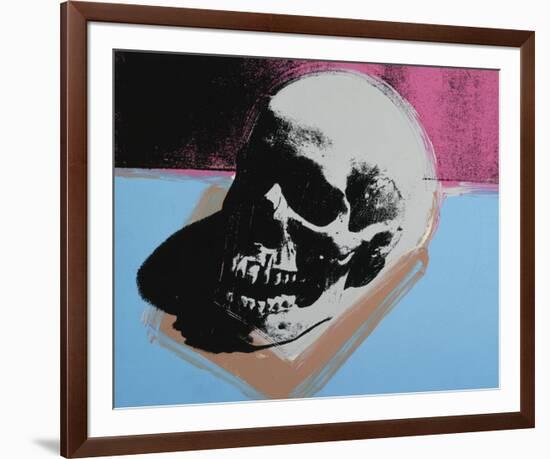 Skull, 1976 (white on blue and pink)-Andy Warhol-Framed Art Print