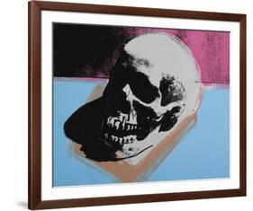 Skull, 1976 (white on blue and pink)-Andy Warhol-Framed Art Print