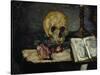 Skull and Candlestick, circa 1866-Paul Cézanne-Stretched Canvas