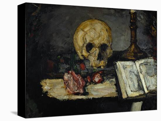 Skull and Candlestick, circa 1866-Paul Cézanne-Stretched Canvas