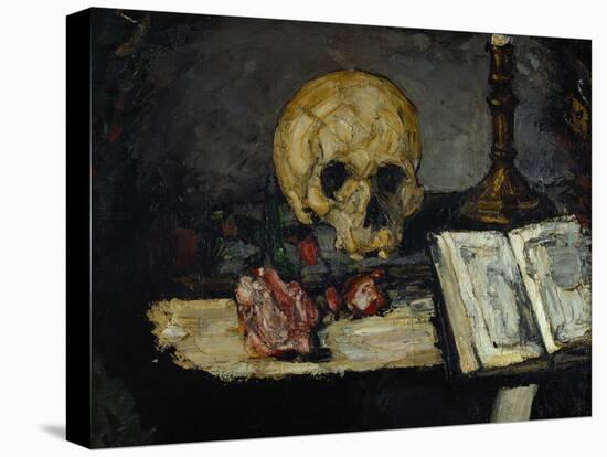 Skull and Candlestick, circa 1866-Paul Cézanne-Stretched Canvas