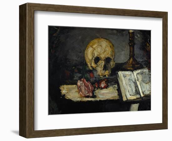 Skull and Candlestick, circa 1866-Paul Cézanne-Framed Giclee Print