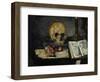 Skull and Candlestick, circa 1866-Paul Cézanne-Framed Giclee Print