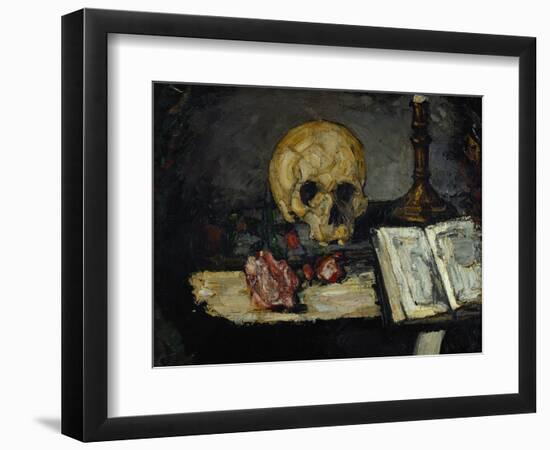 Skull and Candlestick, circa 1866-Paul Cézanne-Framed Giclee Print